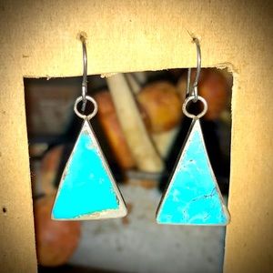 Turquoise and sterling silver earrings